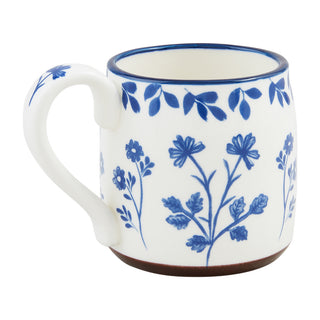 Vine Rim Blue Floral Mug