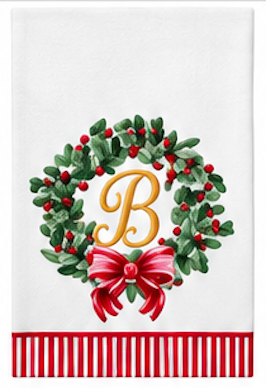 Initial Guest Napkin Kit Wreath & Ribbon