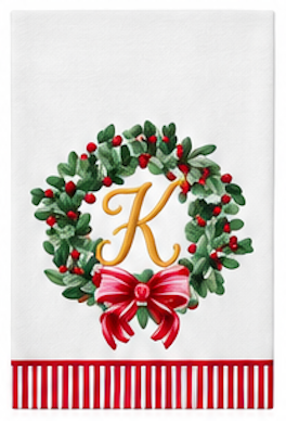 Initial Guest Napkin Kit Wreath & Ribbon
