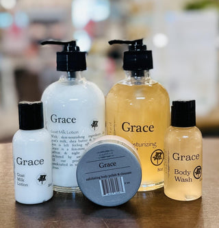 Simplified Grace scent with warm amber and cedarwood fragrance notes