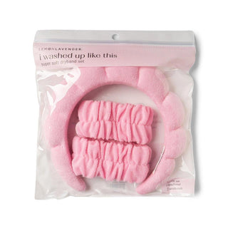 Super soft dryband set with headband and wristbands for skincare routine