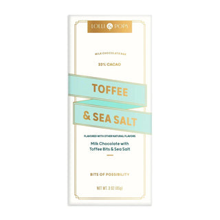 Toffee and sea salt milk chocolate signature bar