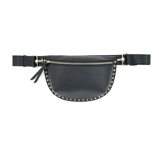 "Francesca fanny pack in sleek faux leather with adjustable strap"

"Front view of neutral Francesca belt bag with gold zipper"

"Minimalist fanny pack with compact design and zip closure"

"Francesca crossbody belt bag with modern silhouette and gold hardware"