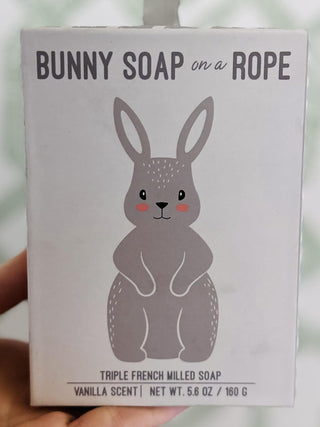 Bunny soap on a rope in gift box vanilla scent

Easter bunny shaped soap on rope triple milled

Vanilla scented bunny soap gift for Easter

Bunny soap on rope decorative bathroom soap

Triple French milled bunny soap Easter gift
