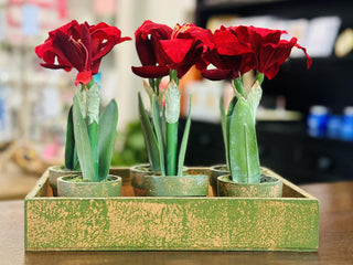 Red Potted Faux Amaryllis