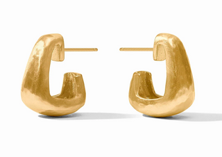 Sahara Hoop Earrings by Julie Vos with sculptural textured gold finish