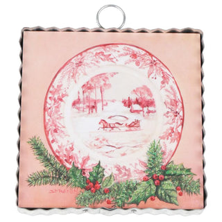 Red Work Plate Mini Gallery Round Top