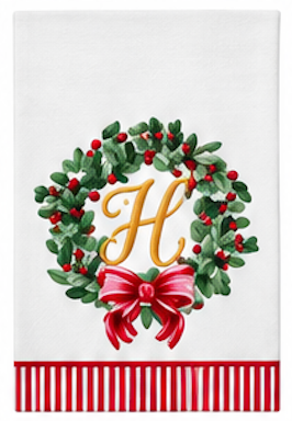 Initial Guest Napkin Kit Wreath & Ribbon