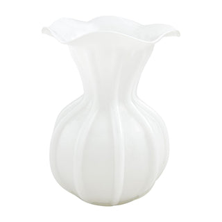 Large Ruffled Glass Vase