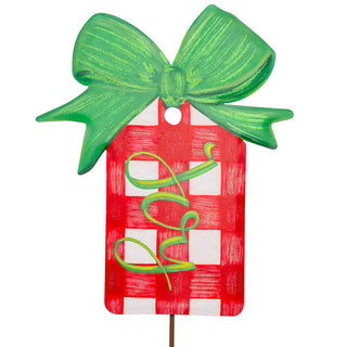 Plaid Joy Tag Round Top