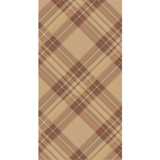 Autumn Plaid Guest Napkins in Brown and Orange Fall Colors