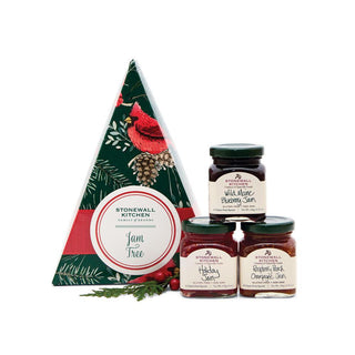 “Stonewall Kitchen Holiday 2025 Jam Tree gift set”

“Mini holiday jams in green triangular box”

“Stonewall Kitchen Jam Tree with three assorted jams”

“Holiday 2025 jam trio gift set in festive packaging”

“Assorted Stonewall Kitchen mini jams in tree-shaped box”
