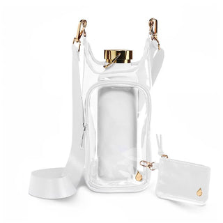 Clear & White HydroBag Stadium Water Bottle Crossbody Bag