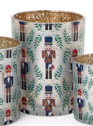 Set of 3 Nutcracker Tealight Candleholders in Small, Medium and Large