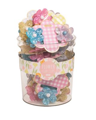 Resin flower claw hair clips set of two pastel colors