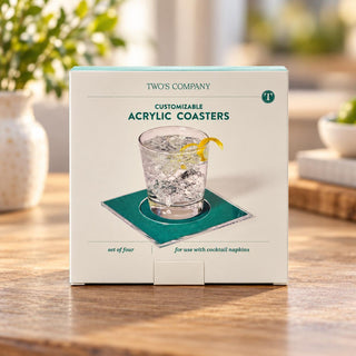 Customizable Acrylic Coasters set of four for cocktail napkins