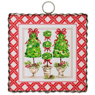 Mini Art Traditional Pinecone Trees Round Top