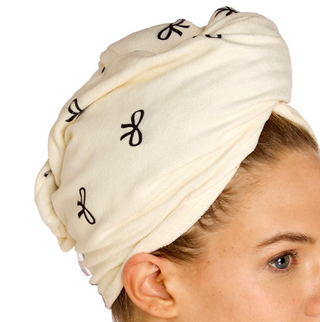 Noir Coquette Terry Cloth Hair Towel Wrap and Face Towel Set