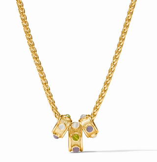 Julie Vos Cobblestone Loop Necklace in 24K gold plate with imported glass