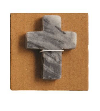 Small marble cross keepsake for prayer and comfort in portable size