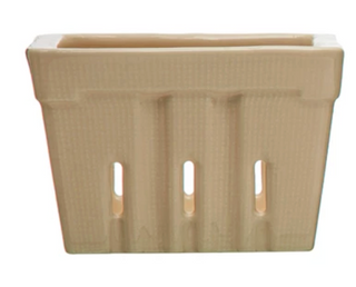 Textured stoneware berry basket 4 inch square ceramic container