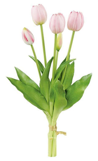 Pink tulip bundle 15.5 inch real touch artificial flowers
