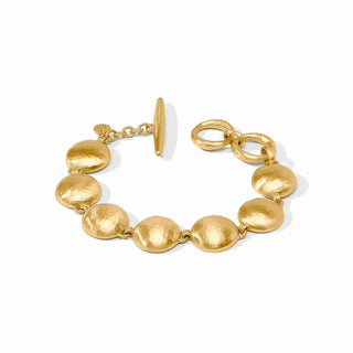 Solara Bracelet in gold by Julie Vos

24K gold plated Solara bracelet with hammered discs

Julie Vos Solara gold toggle bracelet

Hammered gold disc bracelet by Julie Vos

Elegant gold bracelet with toggle clasp