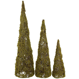 Moss cone tree sitter spring decor