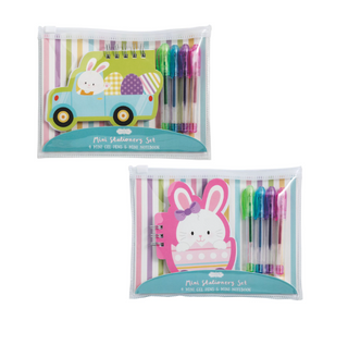 “Easter mini stationery set with notebook and gel pens in pouch”