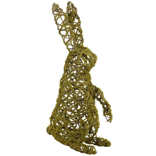 Standing moss rabbit sitter garden decor