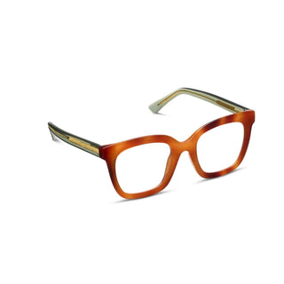 Fanfare Blonde Tortoise Green blue light glasses with oversized square frames

Fanfare Peepers blue light filtering glasses in blonde tortoise with green temples

Oversized square blue light blocking glasses with luxe wire core – Fanfare

Statement blue light glasses in blonde tortoise and green with chunky silho