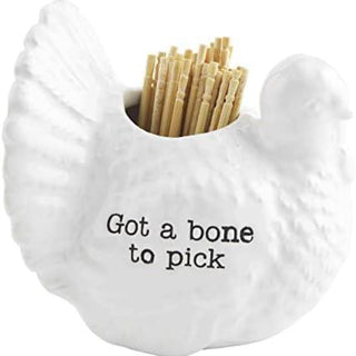 Mud Pie Ceramic Turkey Toothpick Holder with Sentiment