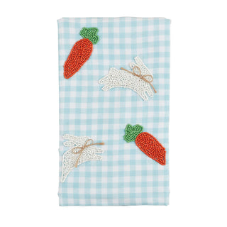 Bunny Carrot Easter Beaded Towel