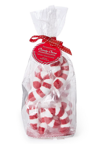Candy Cane Coated Marshmallow with red and white sugar-coated stripes