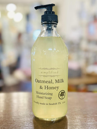 Simplified Oatmeal Milk and Honey 5-piece body care gift set

Simplified Oatmeal Milk and Honey hand soap and lotion

Simplified Oatmeal Milk and Honey body polish and body wash

Simplified Oatmeal Milk and Honey bath and body collection

Simplified Oatmeal Milk and Honey scented gift set with Dead Sea salt