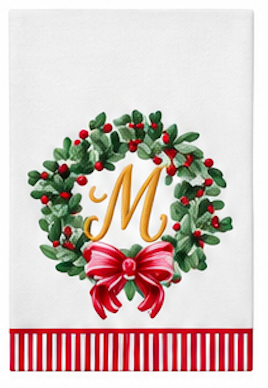 Initial Guest Napkin Kit Wreath & Ribbon