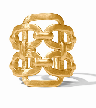 Julie Vos Sahara Statement Ring in 24K gold plate with sculptural link design