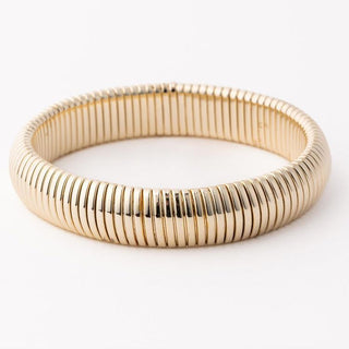 Gold stretch bangle bracelet minimalist jewelry