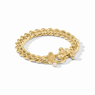 Dolce Demi Link Bracelet in gold by Julie Vos

24K gold plated Dolce bracelet with pearl clasp

Julie Vos Dolce Demi Link gold bracelet

Gold chain bracelet featuring pearl-accented clasp

Elegant gold link bracelet by Julie Vos