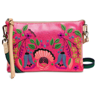 “Consuela Ivy Midtown Crossbody with hot pink glitter and floral embroidery”

“Hot pink Consuela Ivy crossbody with adjustable woven strap”

“Consuela Ivy Midtown bag with floral design and natural leather trim”

“Interior view of Consuela Ivy Crossbody with card slots and pocket”

“Floral embroidered Consuela Ivy Midtown Crossbody made in Mexico”