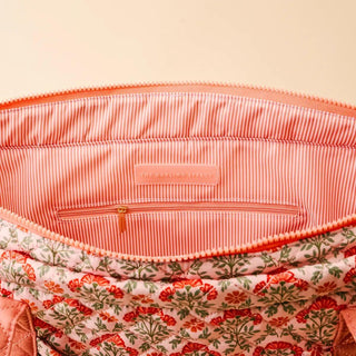 The Everyday Quilted Tote Bag in Everbloom Dusty Rose floral print