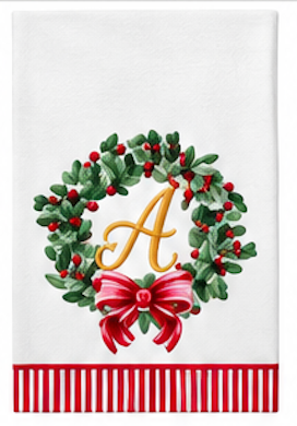 Initial Guest Napkin Kit Wreath & Ribbon