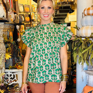 Ivy Jane Green Flutter Top