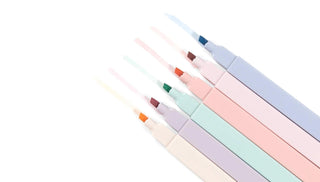 Pastel Highlighter Set of 6 soft pink, purple, blue and green markers in clear case