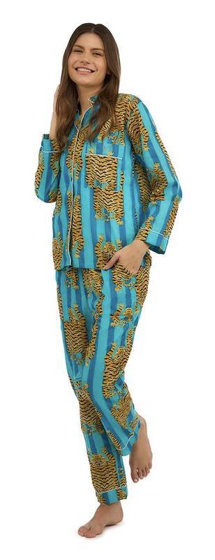 Blue Tiger Printed Pajamas