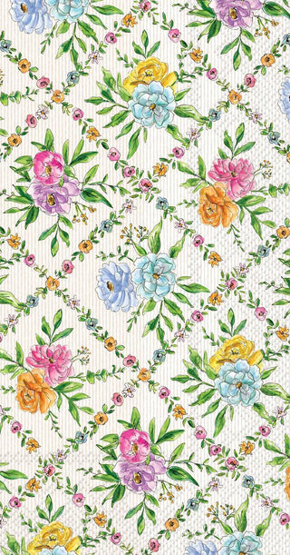 Spring Boots Floral Guest Towel with pastel watercolor flowers on soft 3 ply paper