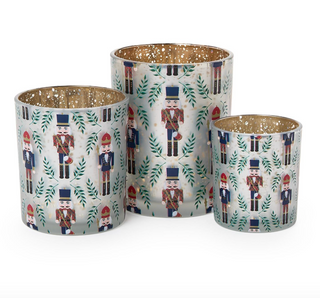 Set of 3 Nutcracker Tealight Candleholders in Small, Medium and Large