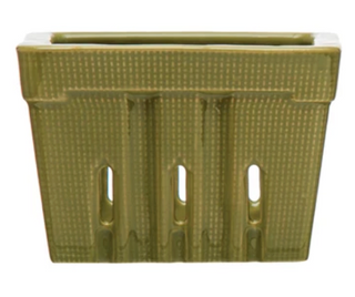 Textured stoneware berry basket 4 inch square ceramic container