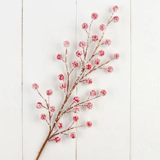 18" Snowy Red Artificial Berry Spray