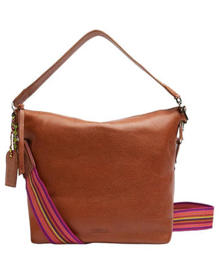 “Consuela Hobo Brandy in cognac leather with woven crossbody strap”

“Brandy Consuela hobo bag with leather shoulder strap and zipper closure”

“Consuela Hobo Brandy interior with pockets and hook-clip lanyard”

“Cognac leather Consuela bag with detachable straps and colorful woven detail”

“Consuela Hobo Brandy made in Mexico with natural leather finish”